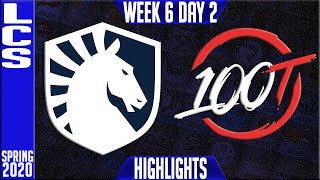 Tl Vs 100 Highlights Lcs Spring 2020 W6D1 Team Liquid Vs 100 Thieves