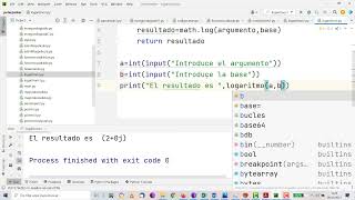 Programación Python Logaritmos con librería math TIC ESO Bachillerato IES Monterroso