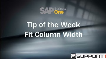 Tip Of The Week : Fit Column Width