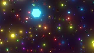 Fly Through Vibrant Multicolored Geometric Shapes Glow In Night Sky 4K Video Effects HD Background