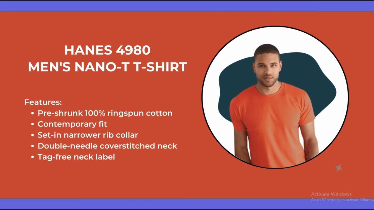 Hanes 4980 - Men's Nano-T T-Shirt | Tshirt Ideal 