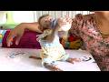 So awesome !! Adorable Baby LIORA Learn To Hold The Bottle Of Milk To Drink By Herself