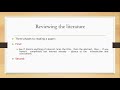 Reviewing the literature | Steps in Hindi Urdu Lecture 24