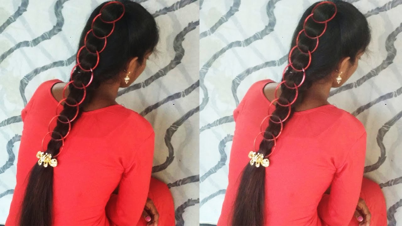 3 different hairstyle with bangles - YouTube