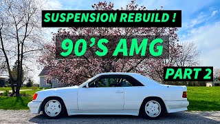 1990 Mercedes 300ce AMG full suspension rebuild , more low Part 2