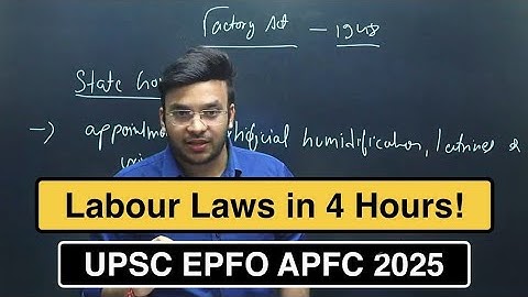 Labour Laws Marathon | Part (1/2) | UPSC EPFO APFC | Vyasa IAS