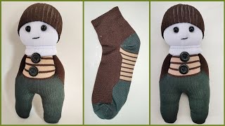 tutorial membuat boneka dari kaus kaki, how to make a doll from socks