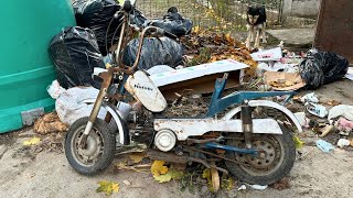 Restoration Abandoned Old Moped Benelli 1985