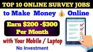 Top 10 Online Paid Survey Jobs to Make Money Online 2020 with Mobile ।  सर्वे करके पैसा कमाना सीखें