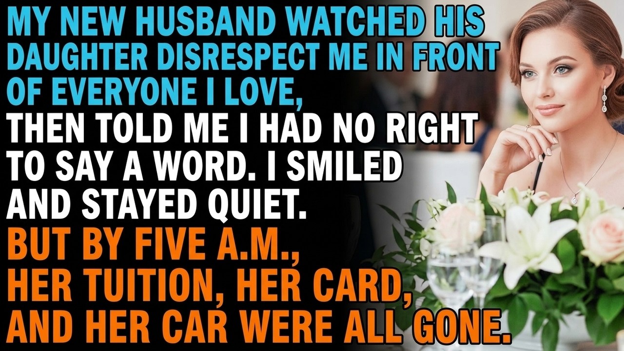 At dinner, my husband's 20-year-old daughter looked across the table and said, "You'll never be family, and I'm done pretending you have any authority here." I laughed it off that night, but the...