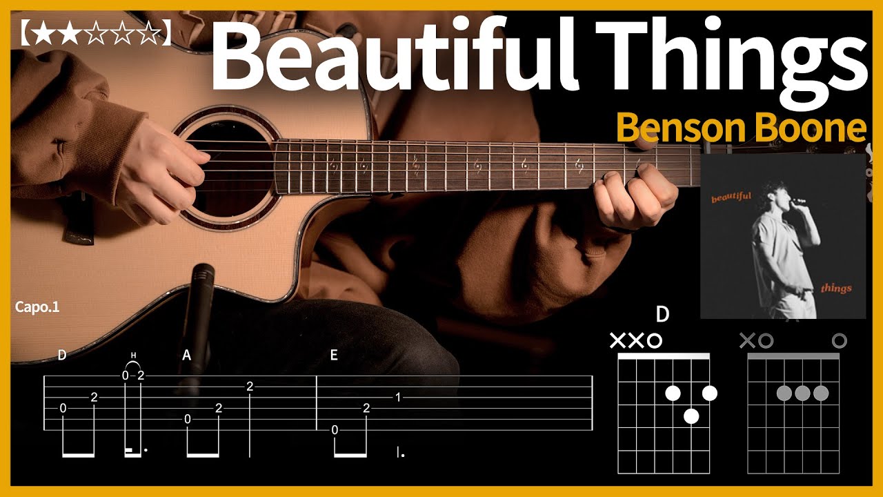 402.Benson Boone - Beautiful Things 기타커버 【★★☆☆☆】 | Guitar tutorial |ギター 弾いてみた 【TAB譜】 402.Benson Boone - Beautiful Things 기타커버 【★★☆☆☆】 | Guitar tutorial |ギター 弾いてみた 【TAB譜】