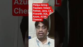 Philips Hiring Intern Software Developer #Freshers Apply #Chennai #Philips Careers 2025