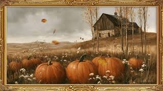 🎃 Pumpkin Farm & Autumn Country Barn Painting | Gold Frame TV Art With Chill Jazz Music In 4K screenshot 3