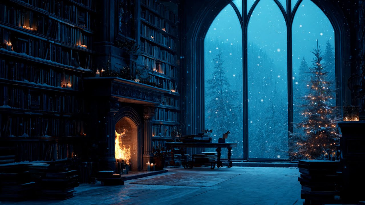 Warm Firelight & Silent Snow ❄️ Winter Night Ambience for Sleep and Inner Calm