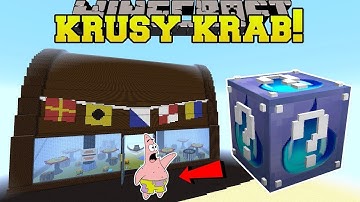 MINECRAFT MODS - KRUSTY KRAB HUNGER GAMES - Lucky Block Mod -  Modded Mini Game
