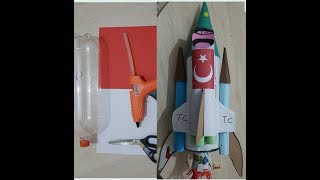 pet şişeden maket roket nasıl yapılır /Fen bilimleri dersi roket yapılışı /model rocket making