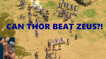 Thor vs Zeus on Blue Lagoon #aom #ageofempires