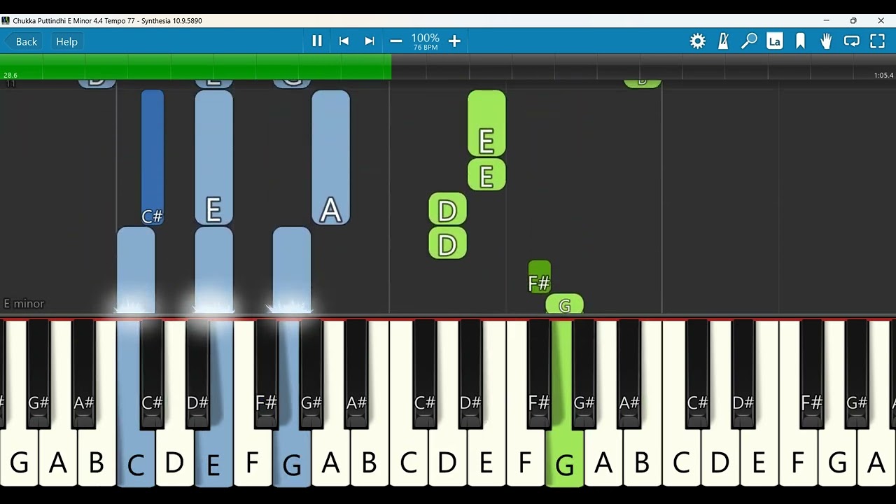 Chukka Puttindhi Keyboard Notes E Minor 4/4 Tempo 77 | Elohim Music | Christmas Folk Song