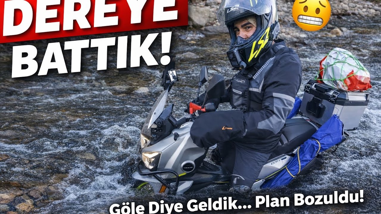 GÖLE GİDECEKTİK DEREDE BATTIK😂 #doğa #hero #heroxpulse2004v #motovlog #offroad #cross 