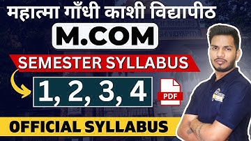 MGKVP M.Com Semester Syllabus  Official Syylabus pdf | mgkvp mcom semester latest syllabus