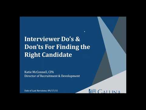 Webinar  Interviewer Do's and Don'ts for Finding the Right Candidate