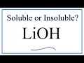 Lithium Hydroxide Solubility Concepts
