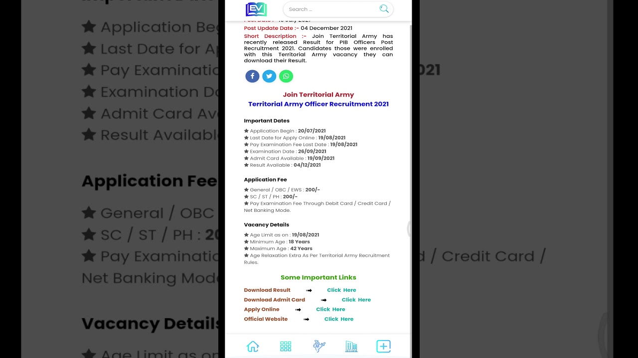 Join Territorial Army Officer Recruitment Result 2021