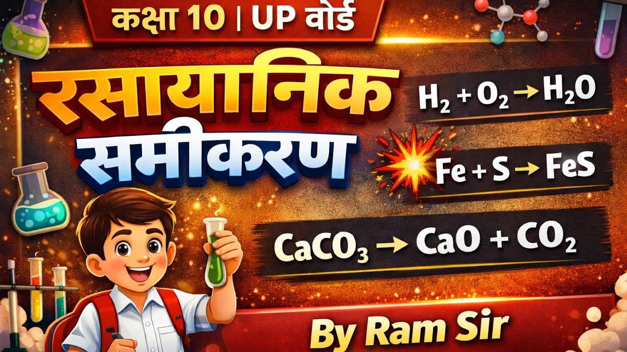 #रासायनिक समीकरण लिखना और रासायनिक समीकरण को संतुलित करना। कक्षा-10th | Class = 03