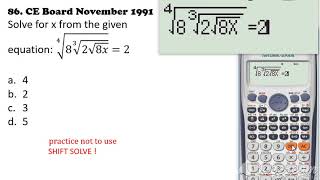 Problem No. 86. Solve for x in a Radical Equation