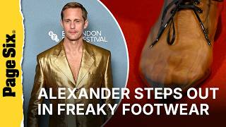 Alexander Skarsgård kicks off 'Wicker' press tour with freaky footwear