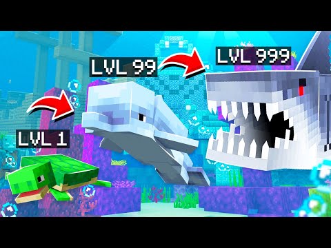 Eat SHARKS to GROW in MINECRAFT!