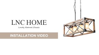 LNC Rectangle Box Chandelier - 4 Lights