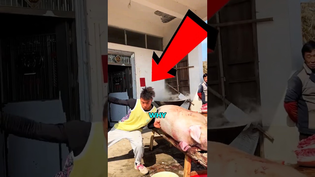 Chinese Giannis Posts Up Against 1000 Pound Pig