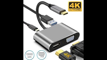 Adaptateur Hub USB 4X1 .. type c vers HDMI 4K, VGA, USB C 3 0, Pour MacBook, Nintendo, Samsung