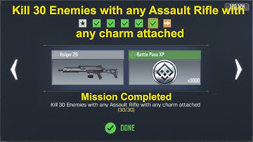 Call of Duty Kill 30 Enemies with any Assault Rifle with any charm attached Mission completed