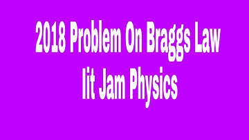 2018 Iit Jam || Problem  Based On  X Ray Diffraction || Iit Jam Physics