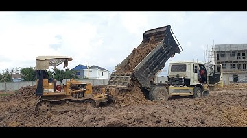 First Start Amazing PROJECT!! Filling Land Delete Garbage Pond Use Strong Bulldozer & 5ton Truck.