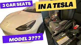 3 Kids CAR SEATS, in a Tesla Model 3?!? IT WORKS!