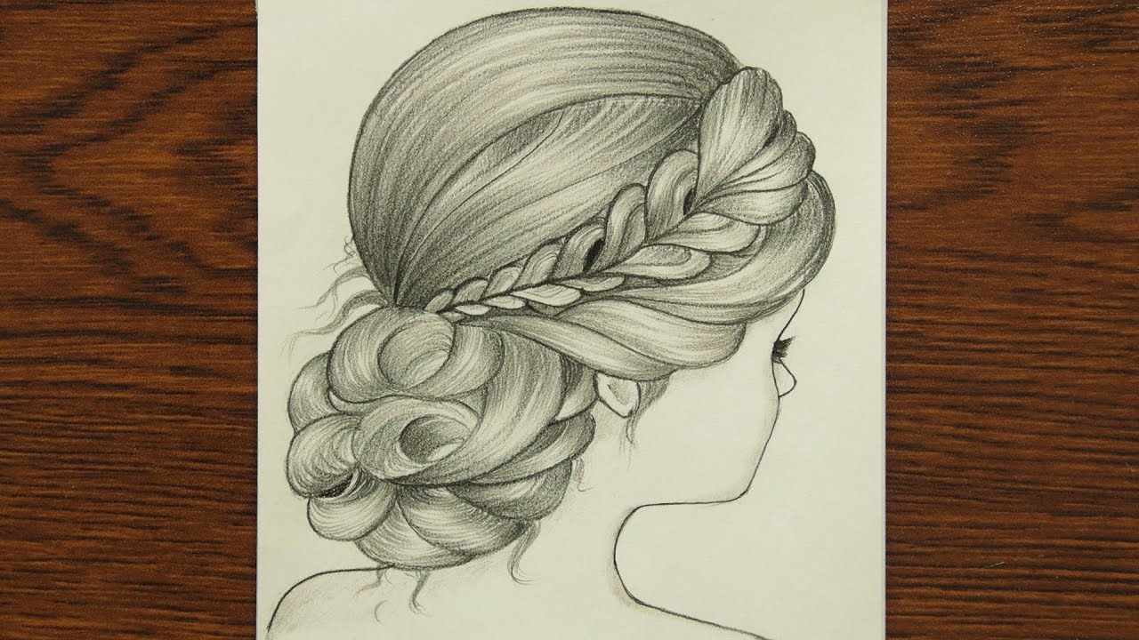 How To Draw A Girl With Beautiful Hairstyle Easy Hair Drawing Girl  How To Draw A Girl With Beautiful Hairstyle Easy Hair Drawing Girl