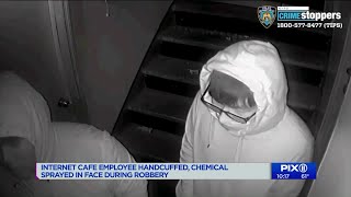 Robbers spray chemical substance on Brooklyn cafe worker, handcuff him