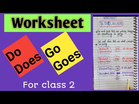 Worksheet Of Do Does Go Goes English Grammar For Class 2 Youtube