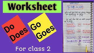 Worksheet Of Do Does Go Goes English Grammar For Class 2 Youtube