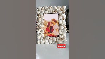 DIY seashell photo frame 🐚 #diy #photoframe #seashellcraft #easydiy #handmade #diycrafts #trending