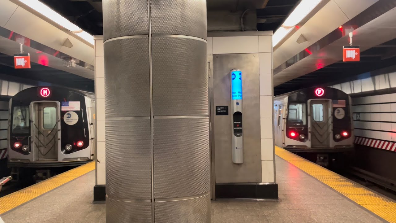 IND/BMT Subway Uptown E, F, M, Q, NIS Trains at Lexington Avenue 63rd Street YouTube