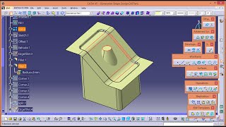Part1 How to Design Stamping Parts in CATIA Generative shape Design, Sweep Trim, Split, Edge, Shape.
