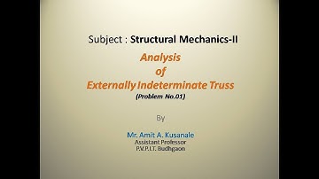 Analysis of Externally Indeterminate Truss Problem no.01