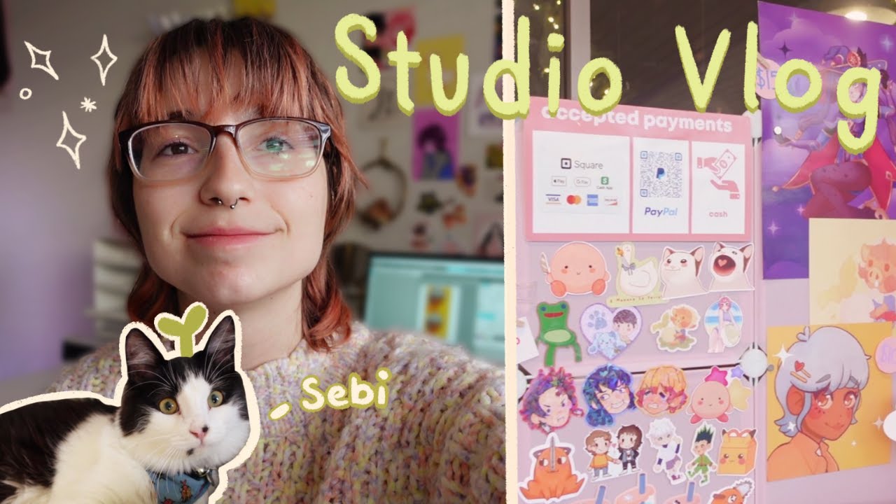 Studio Vlog 1 A Week In My Life, Art Market Prep, Lots of Cats - YouTube