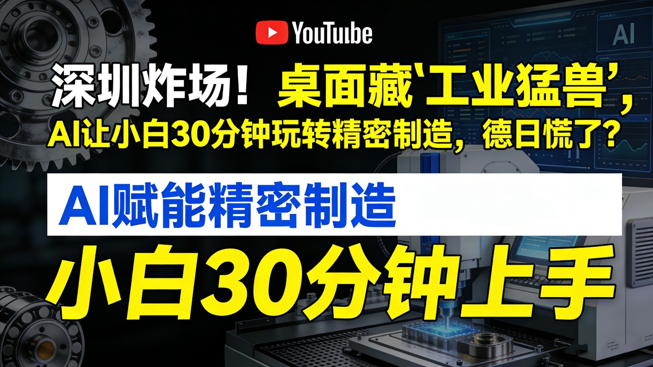 深圳炸场！桌面藏“工业猛兽”，AI让小白30分钟玩转精密制造，德日慌了？#中国智造yyds#深圳创新有多牛#工业母机国产化#桌面微型工厂#AI赋能制造#打破技术垄断#创客创业新机遇#中国机床领跑全球