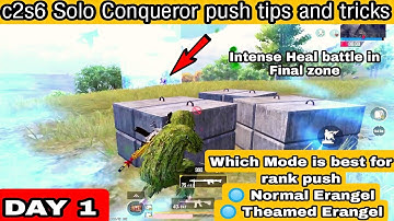 C2s6 Solo rank push tips and tricks bgmi | C2s6 solo rank push gameplay bgmi | c2s6 conqueror bgmi