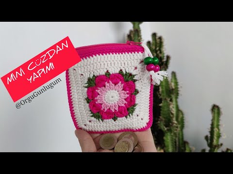 ÇİÇEK CÜZDAN ❤️Mini cüzdan Yapımı 🌸Granny Swuare🌸Women's Handbag🌸 Crochet bag 🌸Motifli Çanta